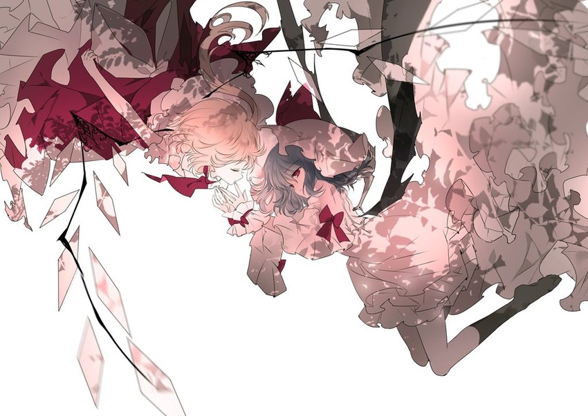 remilia scarlet and flandre scarlet (touhou) drawn by cierra_(ra-bit)