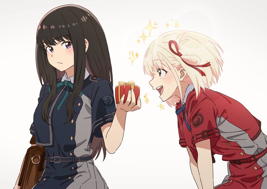 nishikigi chisato and inoue takina (lycoris recoil) drawn by asada7101