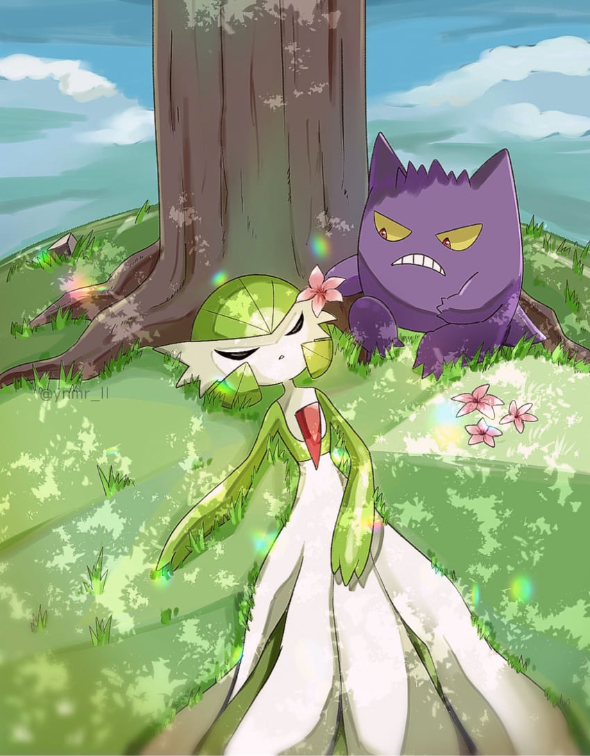 gardevoir and gengar (pokemon and 2 more) drawn by ynmr_ll