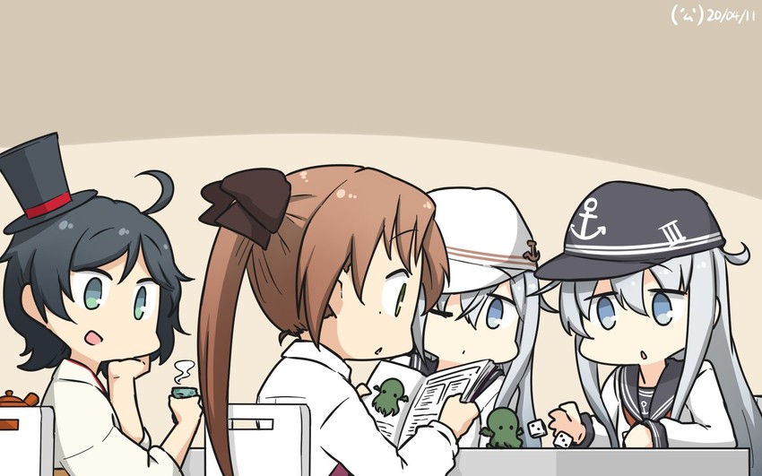 hibiki, verniy, akigumo, matsukaze, and cthulhu (kantai collection and 1 more) drawn by hamu_koutarou