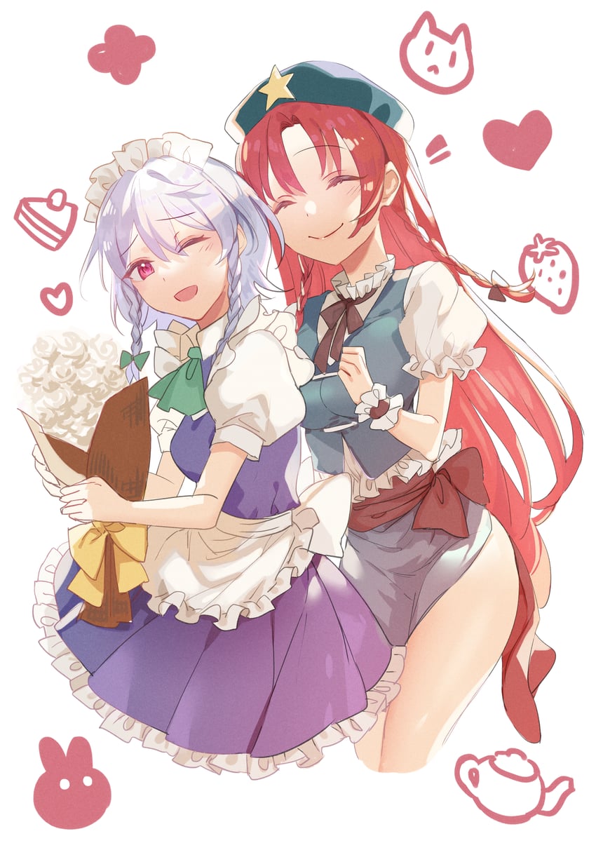 izayoi sakuya and hong meiling (touhou) drawn by kanta_(pixiv9296614)