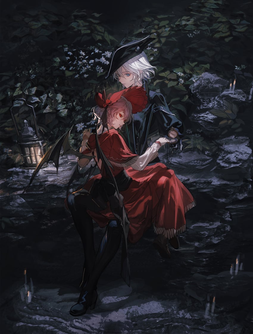 remilia scarlet and izayoi sakuya (touhou and 1 more) drawn by kumatangent