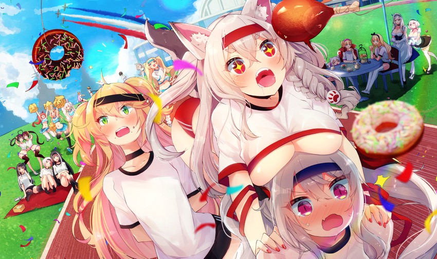belfast, sirius, laffey, le malin, hammann, and 17 more (azur lane) drawn by hato_haru