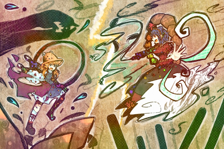 moriya suwako and yasaka kanako (touhou) drawn by itomugi-kun
