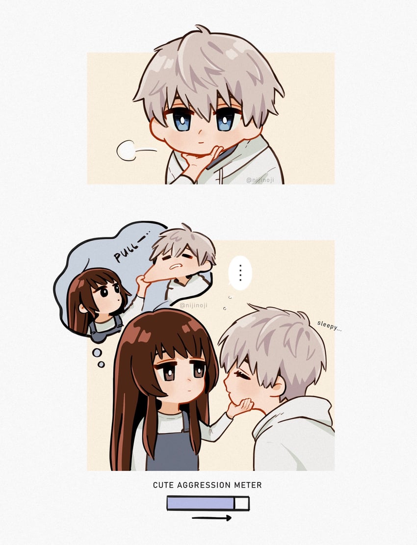 protagonist and xavier (love and deepspace) drawn by nijinoji