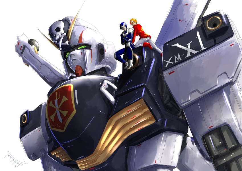 crossbone gundam x-1, seabook arno, cecily fairchild, berah ronah, and kincade nau (gundam and 1 more) drawn by tetsuya_tsuji