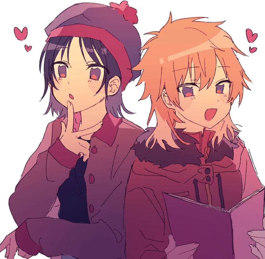 stan marsh and kenny mccormick (south park) drawn by shirasunuko