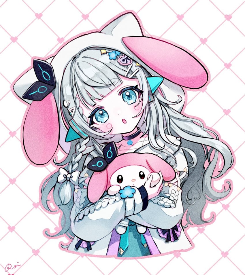 my melody and and uge (nanashi inc. and 2 more) drawn by roi