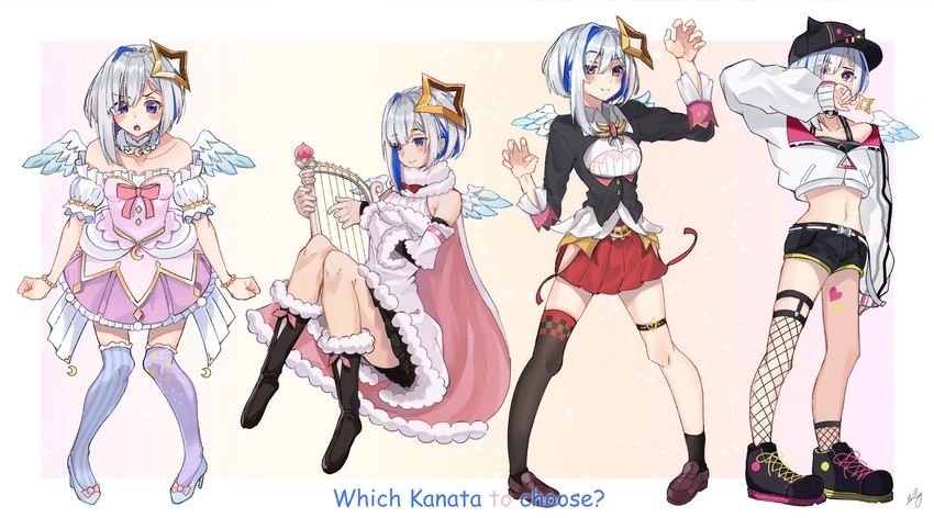 tokoyami towa, amane kanata, kiryu coco, tsunomaki watame, himemori luna, and 1 more (hololive) drawn by tsuruya_(l_re10_l)