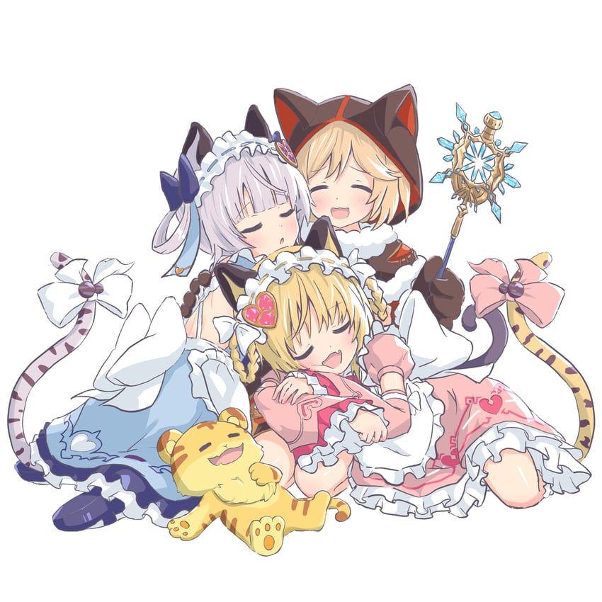 djeeta, bai, huang, nekomancer, and laolao (granblue fantasy) drawn by cafe_(owleelcafe)