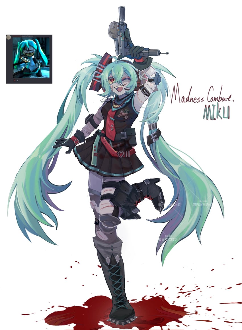 hatsune miku and hank miku (vocaloid and 1 more) drawn by guajhx2