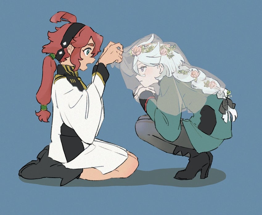 suletta mercury and miorine rembran (gundam and 1 more) drawn by ume-bayashi