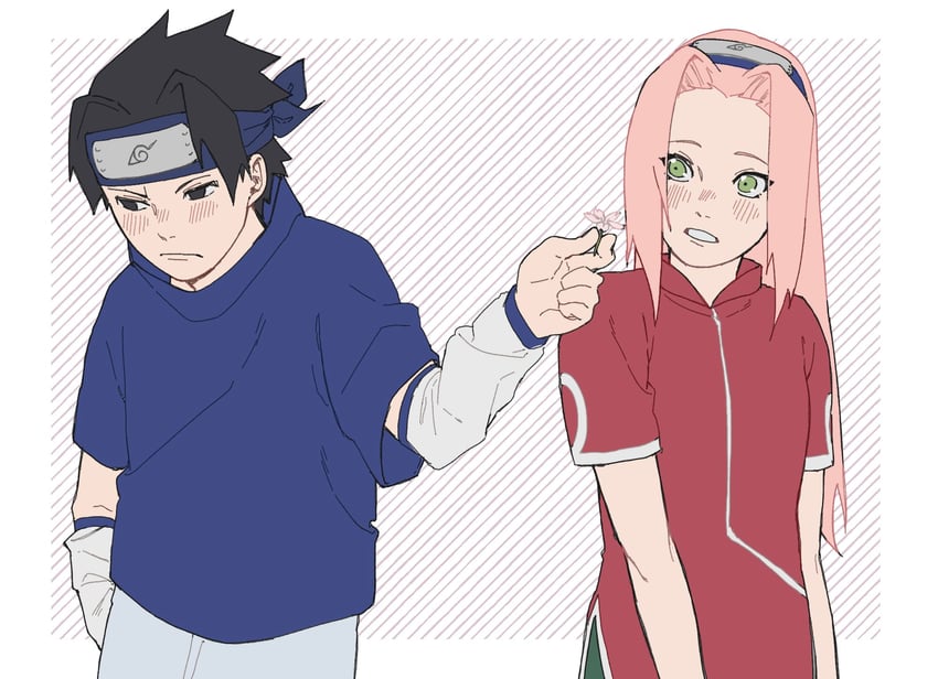 haruno sakura and uchiha sasuke (naruto) drawn by pnpk_1013
