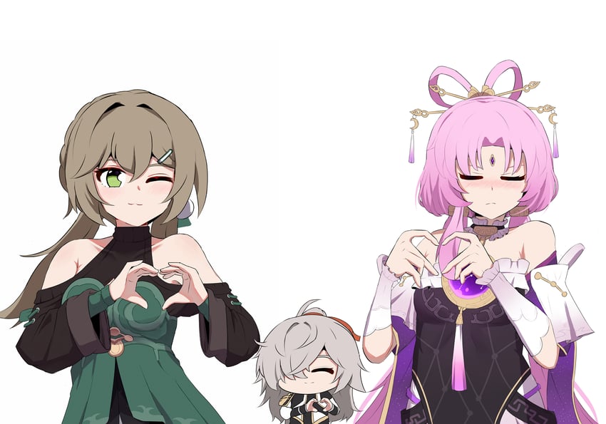 fu xuan, jing yuan, and qingque (honkai and 1 more) drawn by marin_liekuriva