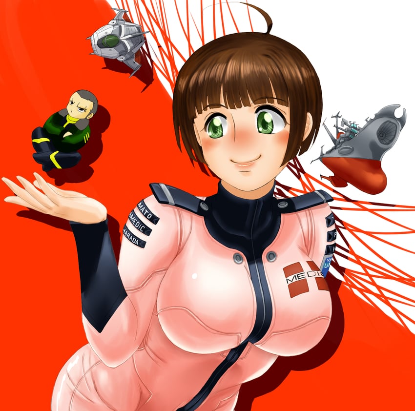 harada makoto and katou saburou (uchuu senkan yamato and 1 more) drawn by ookami_makoto