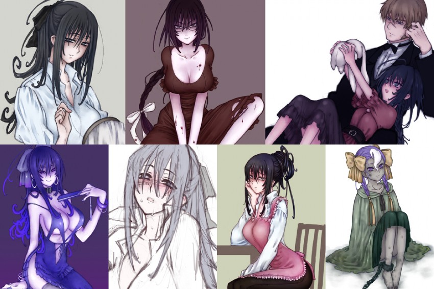 hamutz meseta, mattalast balory, and chacoly cocotte (tatakau shisho) drawn by neku_(pld)