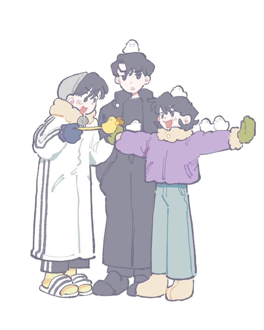 kim dokja, yoo joonghyuk, and han sooyoung (omniscient reader's viewpoint) drawn by rude_rudy
