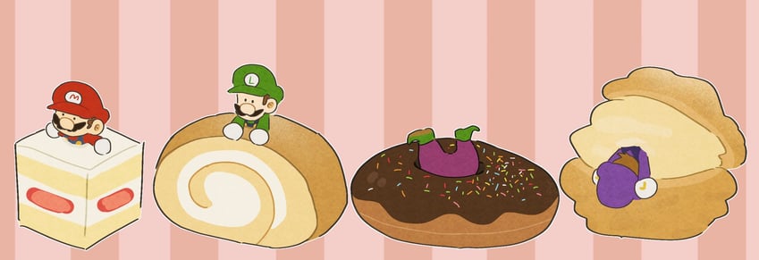 mario, luigi, wario, and waluigi (mario) drawn by mimimi_(mimimim9999)