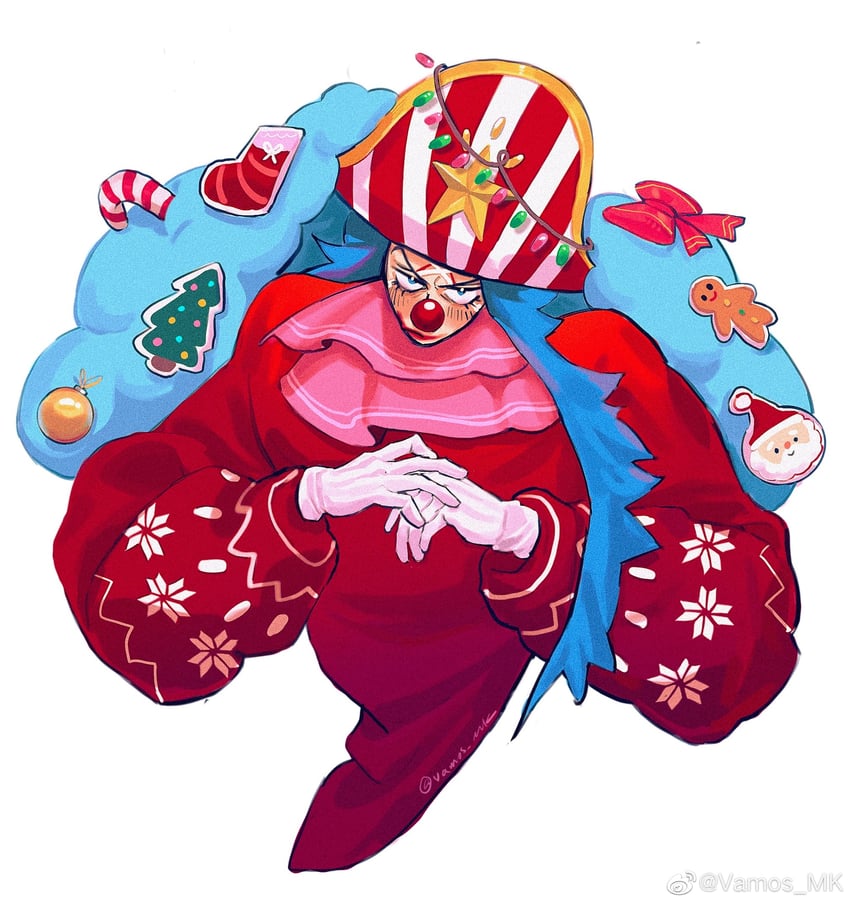 santa claus and buggy the clown (one piece) drawn by vamos_mk