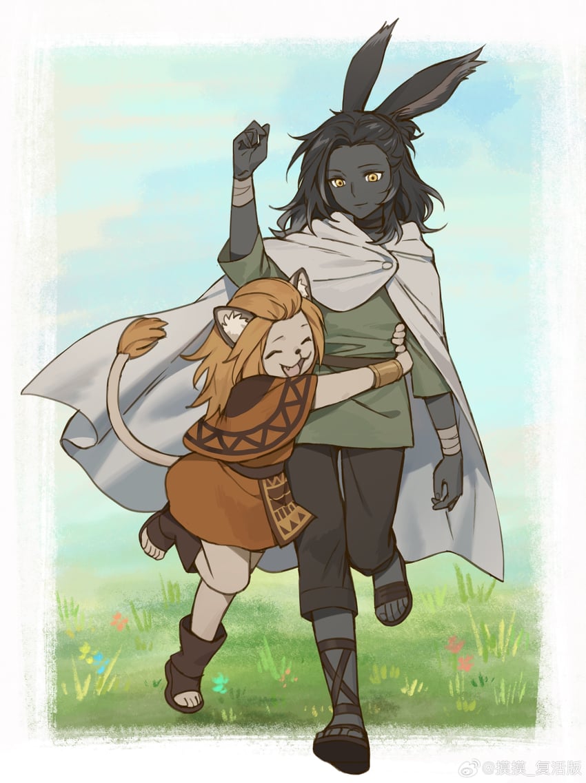 erenville and wuk lamat (final fantasy and 1 more) drawn by mbomb
