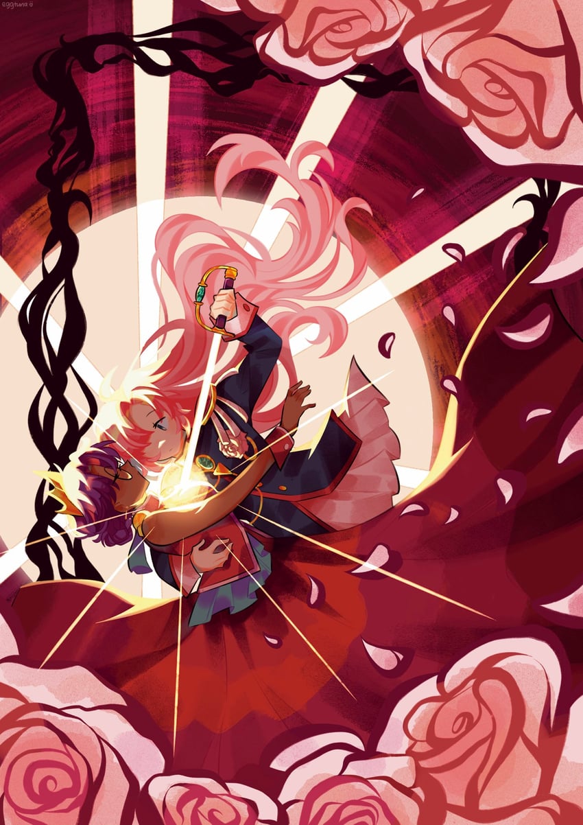 tenjou utena and himemiya anthy (shoujo kakumei utena) drawn by eggtuna