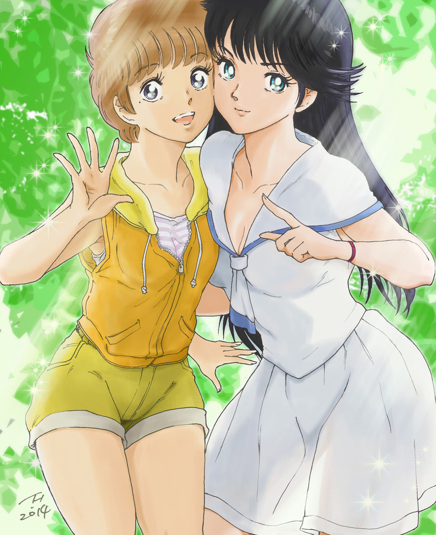ayukawa madoka and hiyama hikaru (kimagure orange road) drawn by kujira_gunsou
