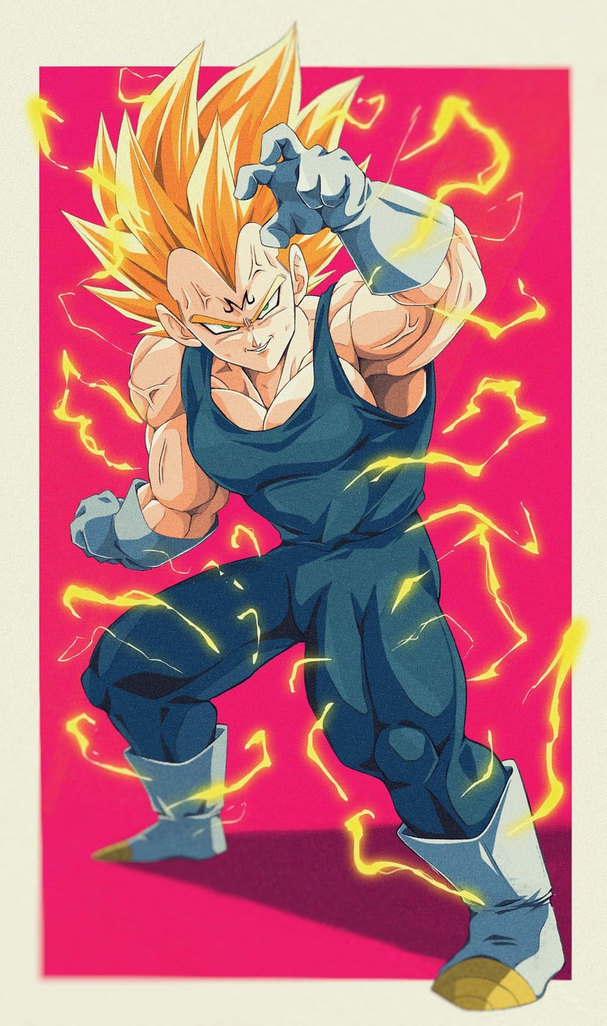 vegeta and majin vegeta (dragon ball and 1 more) drawn by bure_(fantasticyouth7)