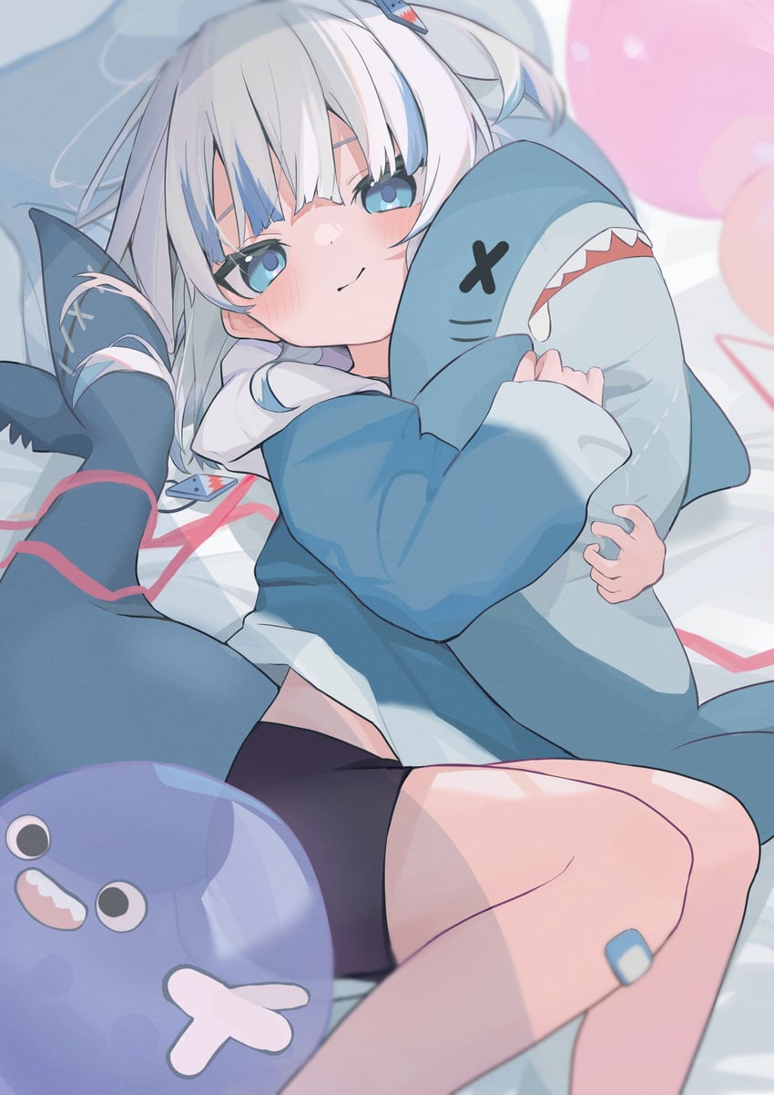 gawr gura and bloop (hololive and 1 more) drawn by oreoreoreo