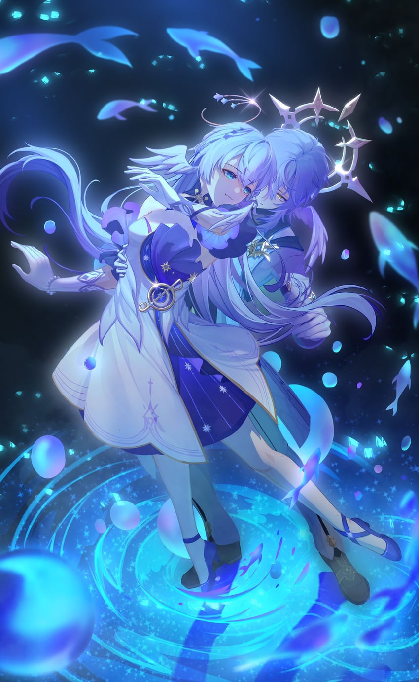 robin and sunday (honkai and 1 more) drawn by jin_lin