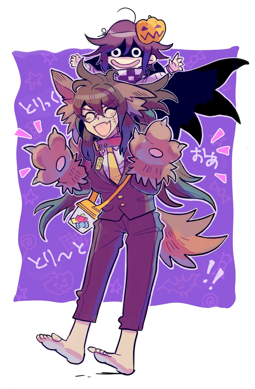 oma kokichi and gokuhara gonta (danganronpa and 1 more) drawn by kumakoro_(tetsupag)
