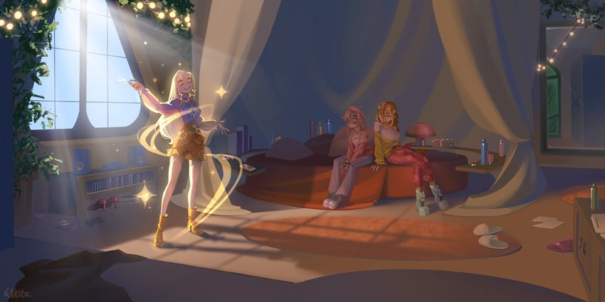 stella, flora, and amuria (original and 1 more) drawn by wikate