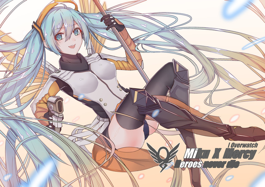 hatsune miku and mercy (vocaloid and 2 more) drawn by sora_(zwz030)