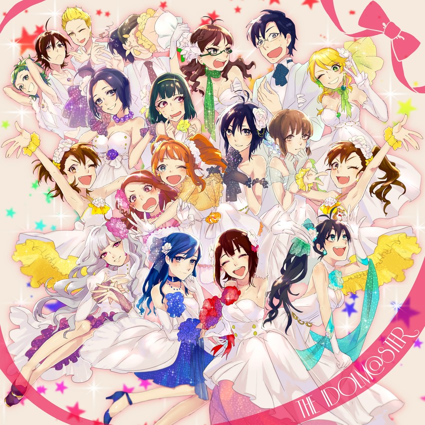 producer, hoshii miki, kisaragi chihaya, amami haruka, kikuchi makoto, and 13 more (idolmaster) drawn by czc_(deko)