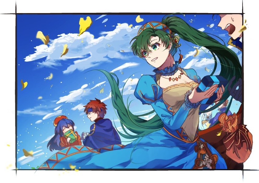 lyn, roy, ninian, eliwood, hector, and 1 more (fire emblem and 3 more) drawn by haru_hikoya