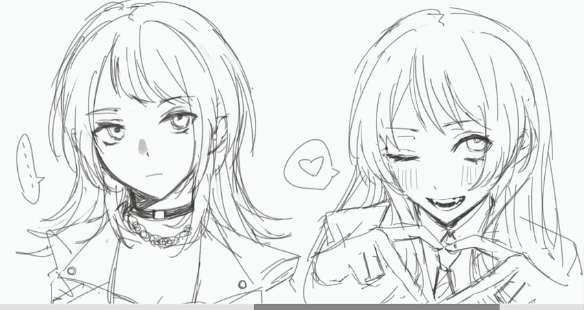 chihaya anon and yahata umiri (bang dream! and 1 more) drawn by hoshima_mio444