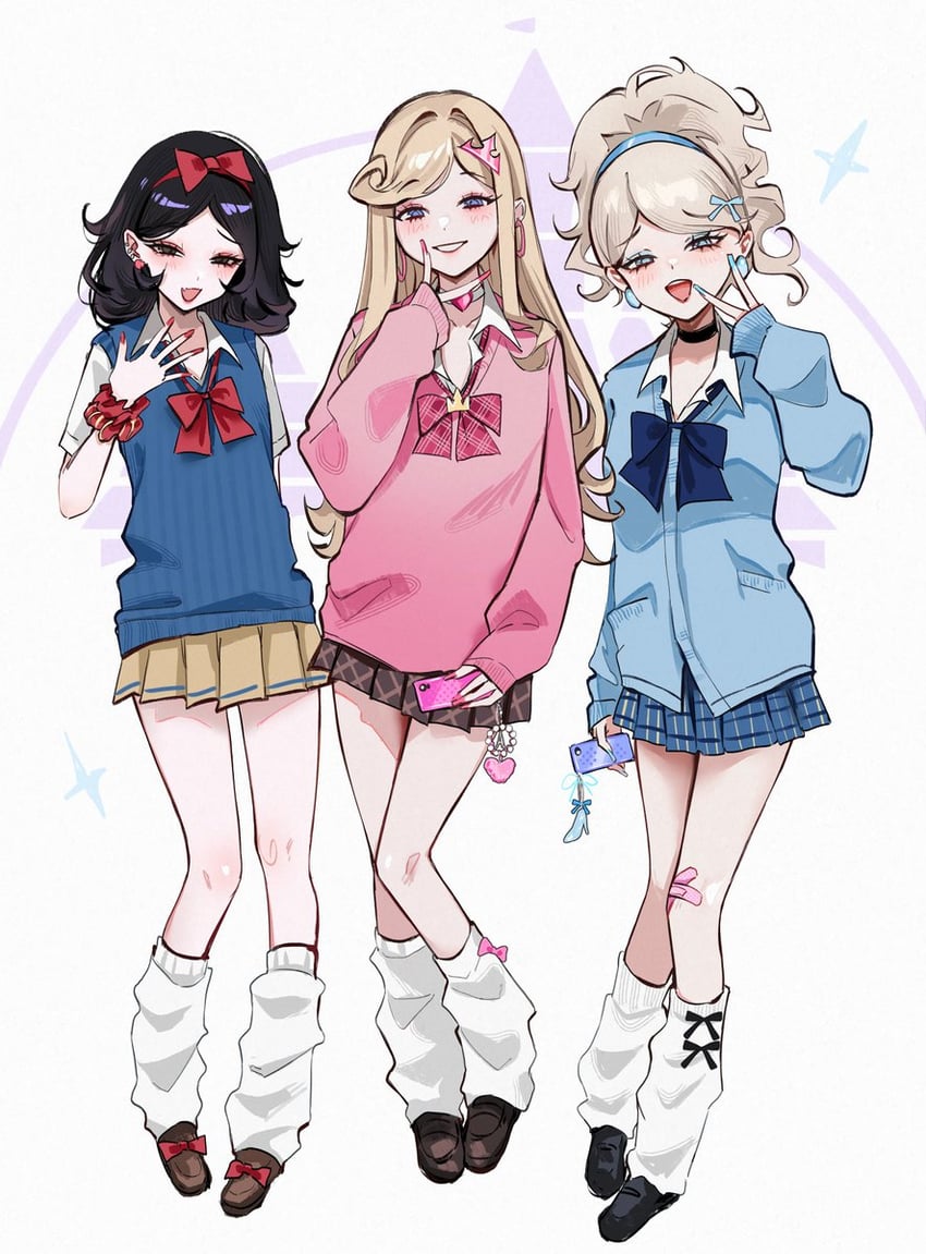 snow white, aurora, and cinderella (disney and 3 more) drawn by ompf