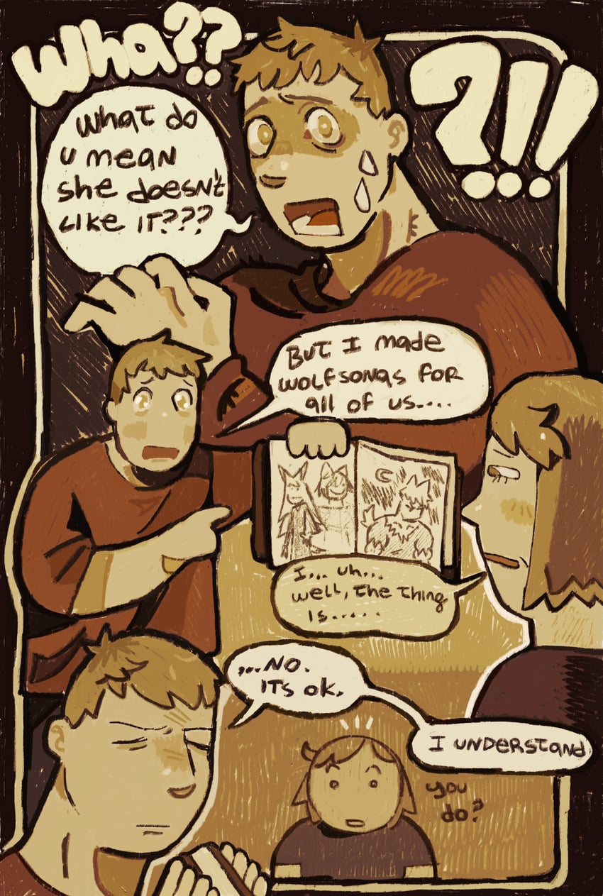 falin touden and laios touden (dungeon meshi) drawn by wombrion