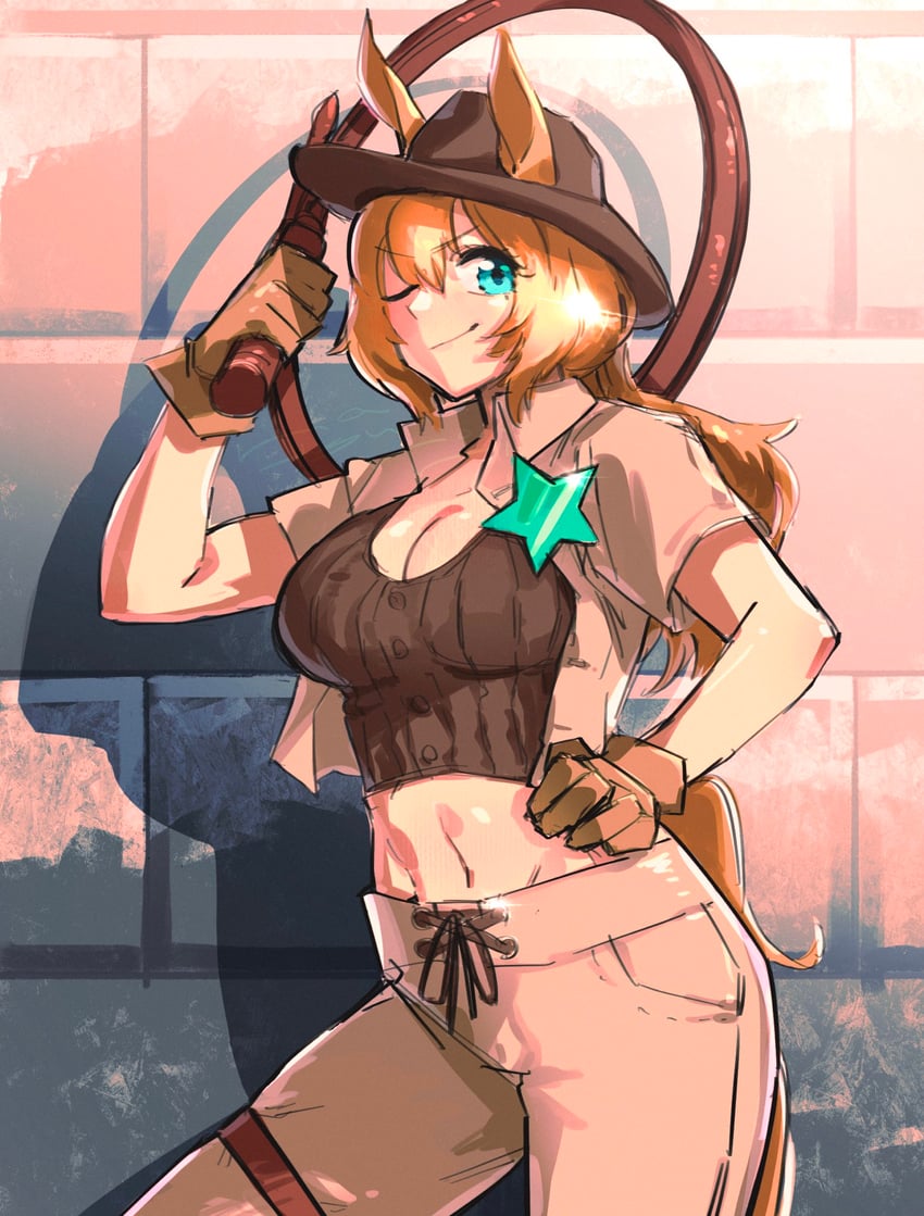taiki shuttle and indiana jones (umamusume and 1 more) drawn by natsunori