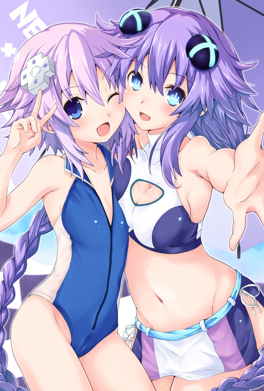 neptune and purple heart (neptune) drawn by iwashi_dorobou_-r-