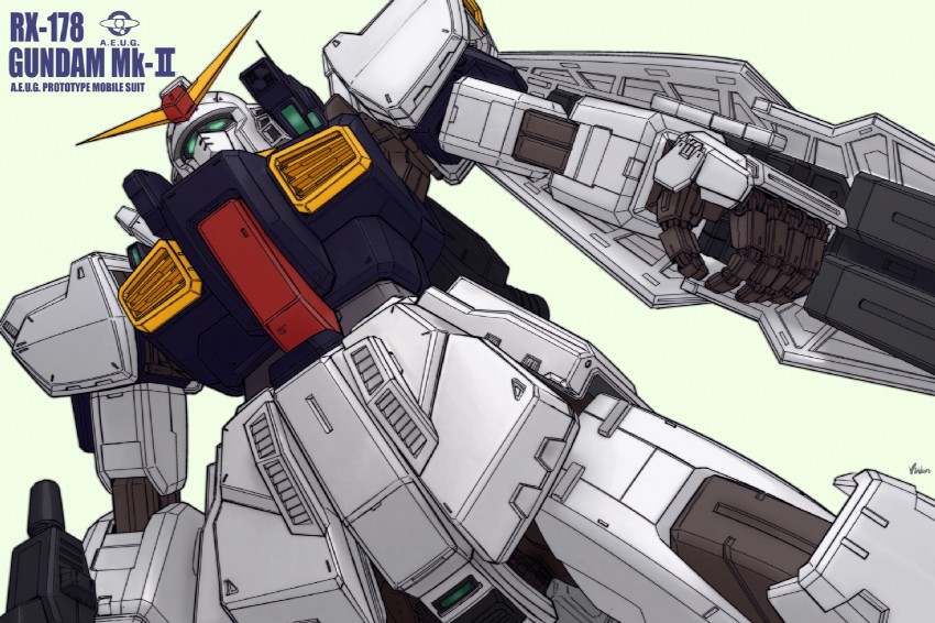 gundam mk ii (gundam and 1 more) drawn by viridian-c