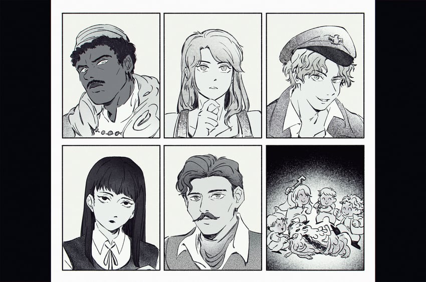 levi, abella, samarie, marcoh, o'saa, and 3 more (fear & hunger and 1 more) drawn by min90084