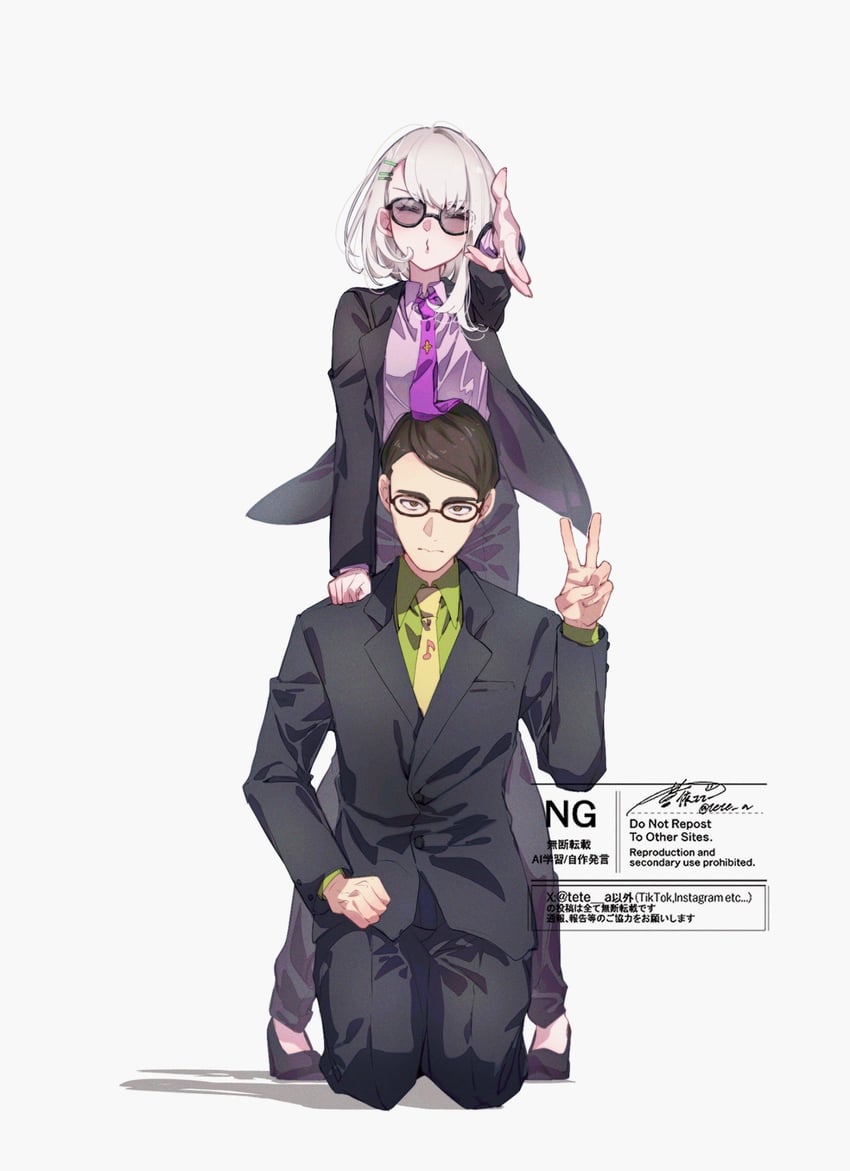 purirun and tanaka (precure and 1 more) drawn by aoi_tete
