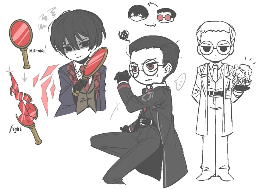 yi sang, gubo, and hermann (project moon and 1 more) drawn by ohzv