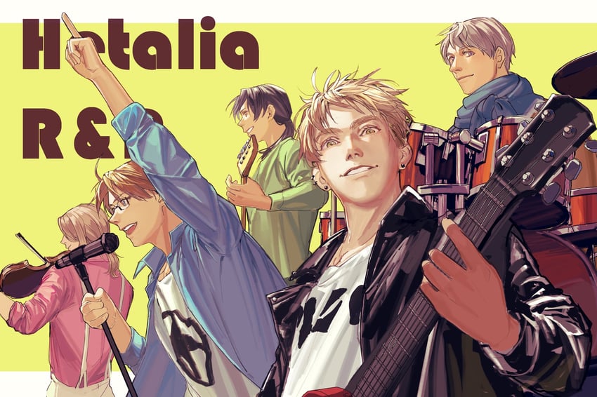 america, united kingdom, russia, china, and france (axis powers hetalia) drawn by zhongerweiyuan