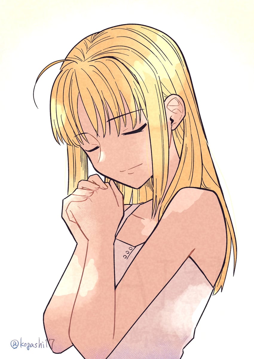 artoria pendragon and saber (fate and 1 more) drawn by kogashi17
