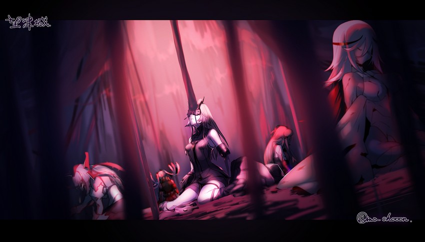 light cruiser oni, light cruiser princess, abyssal crane princess, air defense cruiser princess, and abyssal mediterranean princess (kantai collection) drawn by mochitsuki_(mo_chooon)