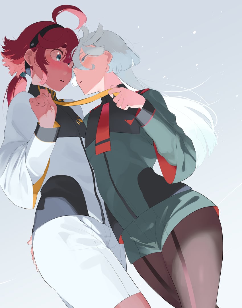 suletta mercury and miorine rembran (gundam and 1 more) drawn by okpriko