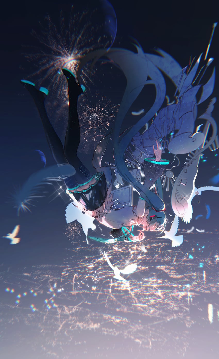 hatsune miku (vocaloid and 1 more) drawn by xixun