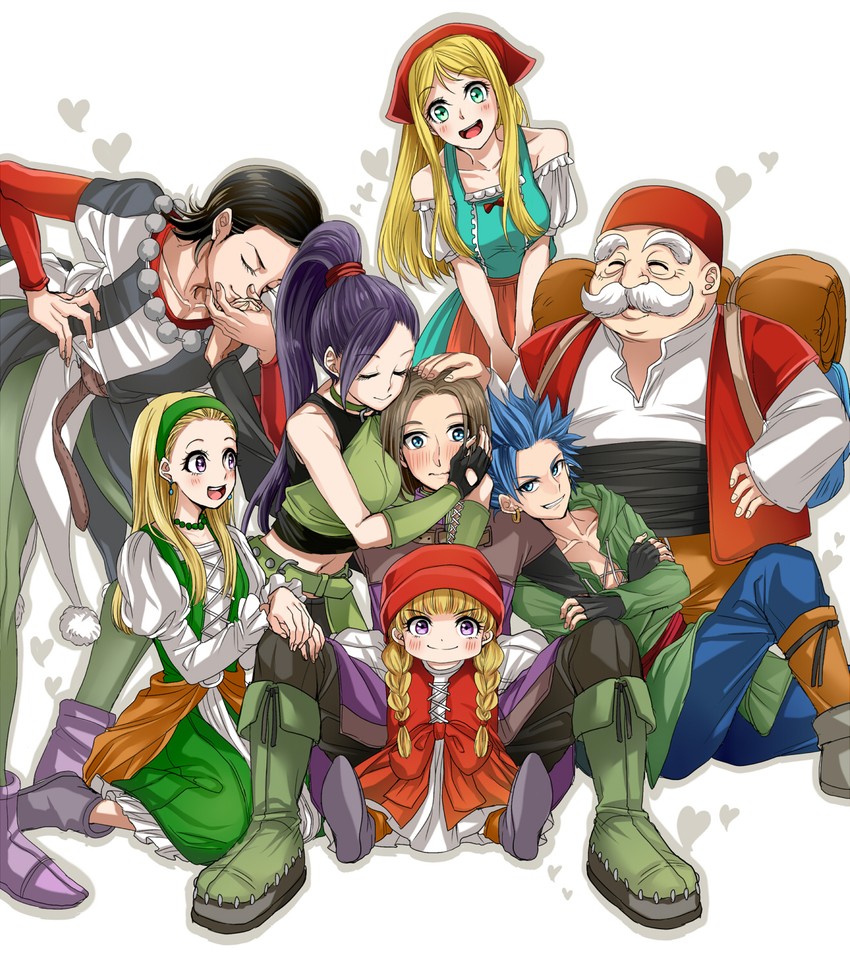 hero, martina, camus, veronica, senya, and 3 more (dragon quest and 1 more) drawn by murasaki_(deceive138)