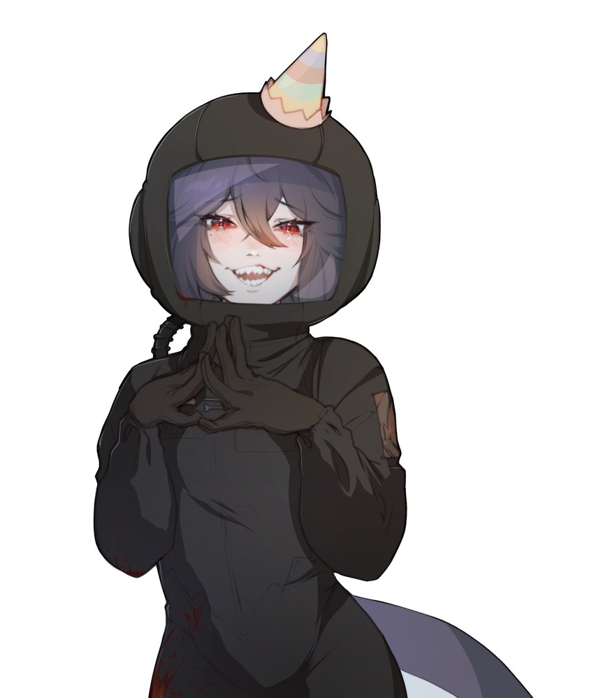 impostor, black, and mako sameshima (indie virtual youtuber and 1 more) drawn by tiredcatmom
